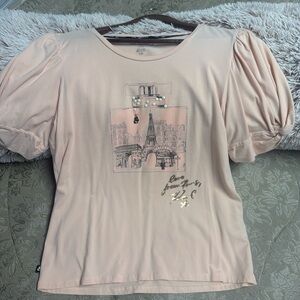 Karl Lagerfeld Peach Graphic Blouse